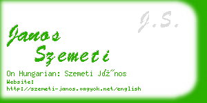 janos szemeti business card